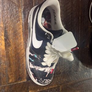Custom Nike Kids Sneakers in Black with Colorful Splashes